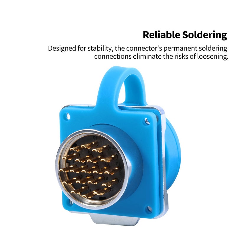 CNLINKO DH-24 19 PIN Industrial Waterproof Connectors, IP68 Circular Connector, Hard Metal Anti-Interference Shell, Quick Plug Aviation Connector, M24 Panel Mount Flange Socket (19-Pin) - Image 3